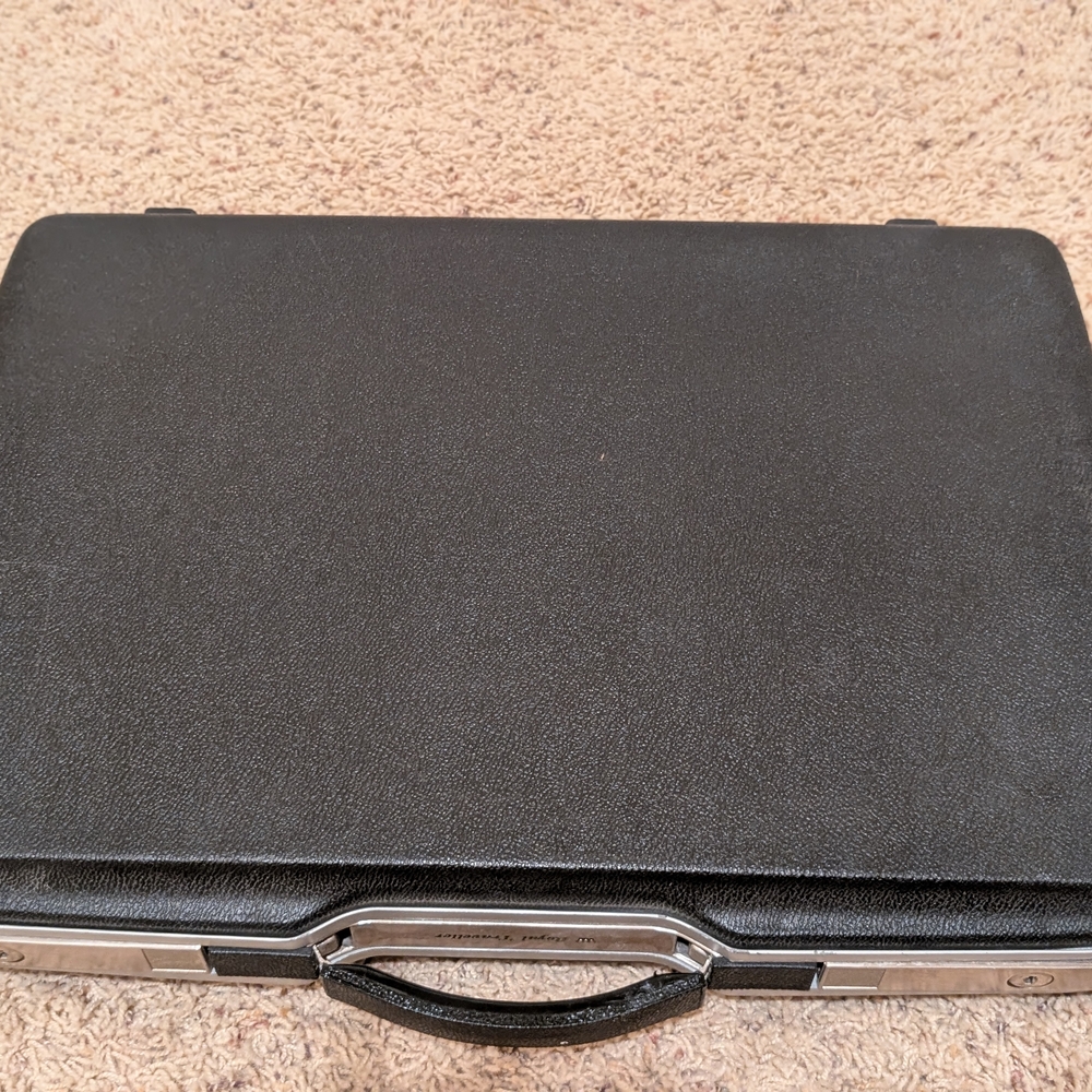 Royal Traveller Black Briefcase with Silver Details